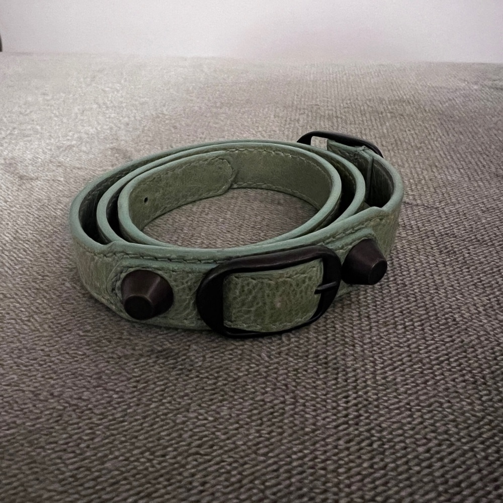 Balenciaga triple tour Mint Green Wrap Bracelet with Studs - Picture 4 of 5